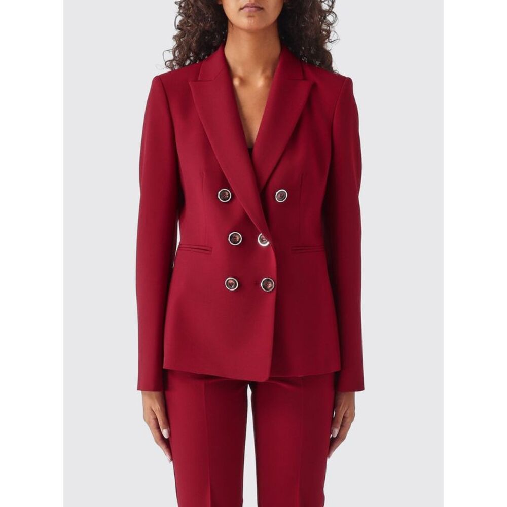 Pinko Women Alexia Cropped Double-Breasted Criªpe Blazer Pinko With Rever Collar